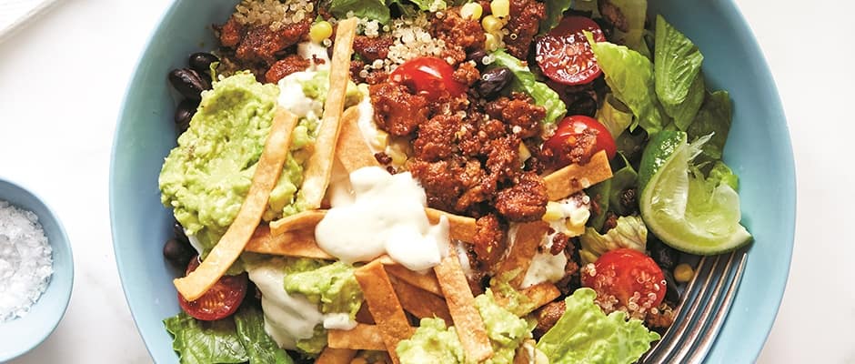 Vegan Fiesta Taco Bowl Recipe from Chloe Coscarelli